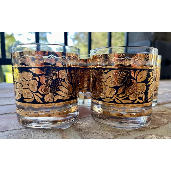 George Briard Black And Gold Whiskey Glasses - Picture 6 of 8